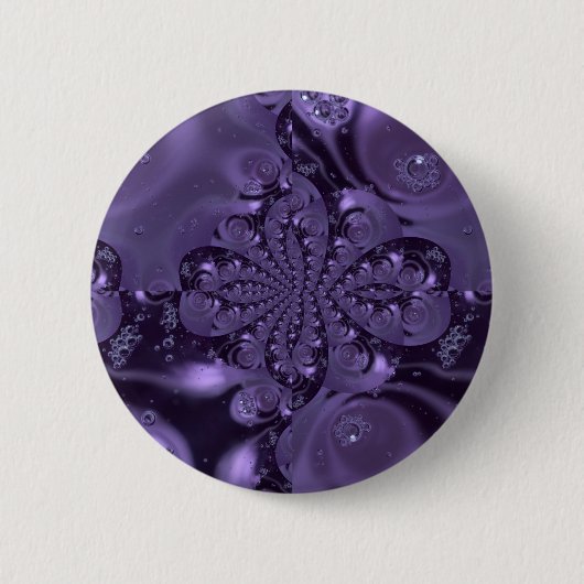 Elegant Royal Lila Liquid Sparkle Button (Vorderseite)