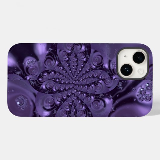 Elegant Royal Lila Liquid Sparkle Case-Mate iPhone Hülle (Rückseite (Horizontal))