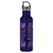 Elegant Royal Lila Liquid Sparkle Edelstahlflasche (Rückseite)