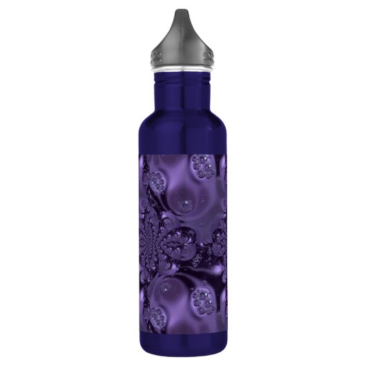 Elegant Royal Lila Liquid Sparkle Edelstahlflasche (Links)