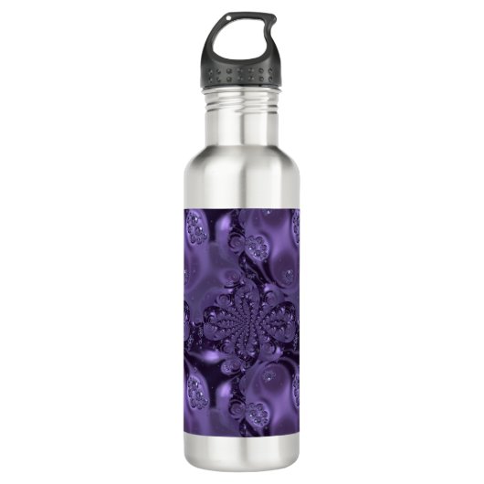 Elegant Royal Lila Liquid Sparkle Edelstahlflasche (Vorderseite)