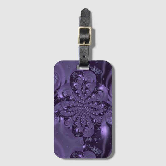 Elegant Royal Lila Liquid Sparkle Gepäckanhänger (Vorderseite Vertikal)