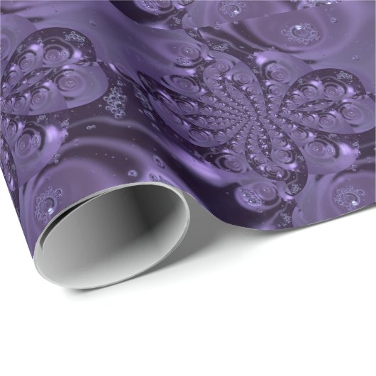 Elegant Royal Lila Liquid Sparkle Geschenkpapier (Rolleneckpunkt)