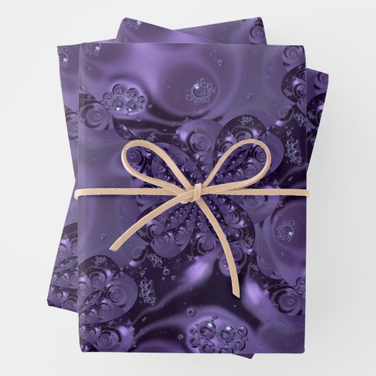Elegant Royal Lila Liquid Sparkle Geschenkpapier Set (Beispiel)