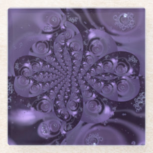 Elegant Royal Lila Liquid Sparkle Glasuntersetzer