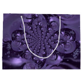 Elegant Royal Lila Liquid Sparkle Große Geschenktüte (Rückseite)