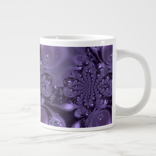 Elegant Royal Lila Liquid Sparkle Jumbo-Tasse (Rechts)