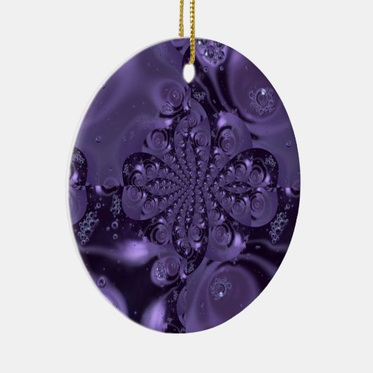 Elegant Royal Lila Liquid Sparkle Keramik Ornament (Rechts)