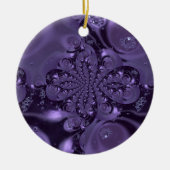 Elegant Royal Lila Liquid Sparkle Keramik Ornament (Vorne)