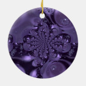 Elegant Royal Lila Liquid Sparkle Keramik Ornament (Hinten)