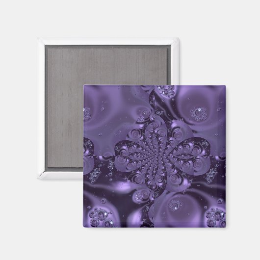 Elegant Royal Lila Liquid Sparkle Magnet (Vorderseite/Rückseite)