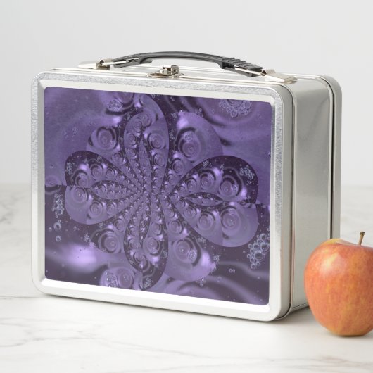 Elegant Royal Lila Liquid Sparkle Metall Brotdose (Beispiel)