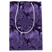 Elegant Royal Lila Liquid Sparkle Mittlere Geschenktüte (Vorderseite)