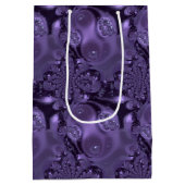 Elegant Royal Lila Liquid Sparkle Mittlere Geschenktüte (Rückseite)