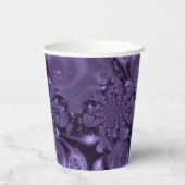Elegant Royal Lila Liquid Sparkle Pappbecher (Rückseite)