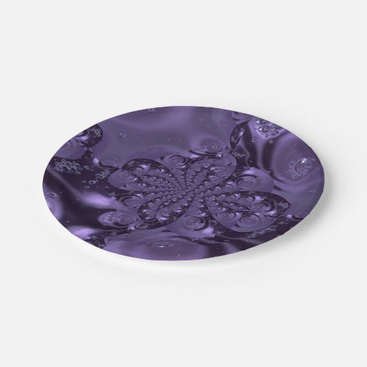 Elegant Royal Lila Liquid Sparkle Pappteller (Schrägansicht)