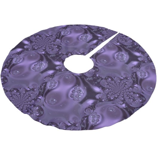 Elegant Royal Lila Liquid Sparkle Polyester Weihnachtsbaumdecke (Schrägansicht)