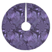 Elegant Royal Lila Liquid Sparkle Polyester Weihnachtsbaumdecke (Vorderseite)