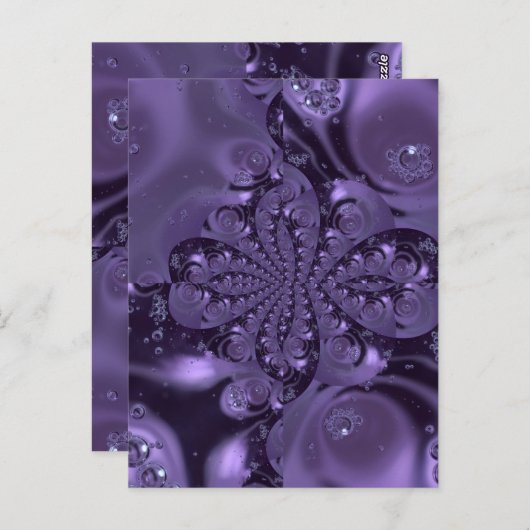 Elegant Royal Lila Liquid Sparkle Postkarte (Vorne/Hinten)