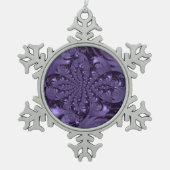 Elegant Royal Lila Liquid Sparkle Schneeflocken Zinn-Ornament (Vorderseite)