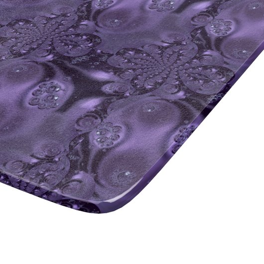 Elegant Royal Lila Liquid Sparkle Schneidebrett (Ecke)