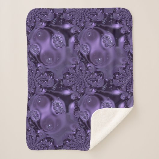 Elegant Royal Lila Liquid Sparkle Sherpadecke (Vorderseite)