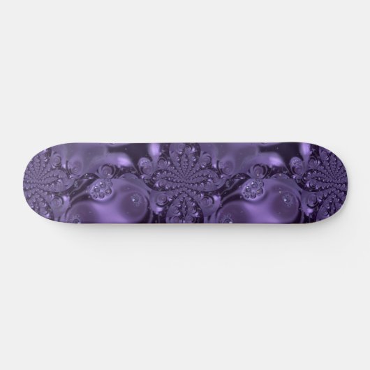 Elegant Royal Lila Liquid Sparkle Skateboard (Horizontal)