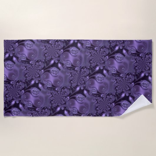 Elegant Royal Lila Liquid Sparkle Strandtuch (Vorderseite)