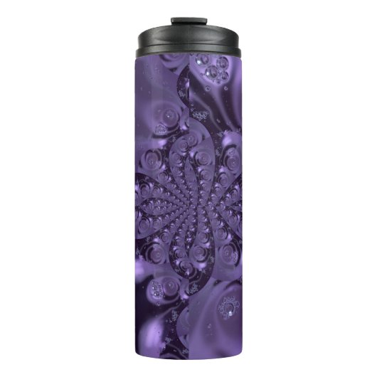 Elegant Royal Lila Liquid Sparkle Thermosbecher (Vorderseite)