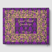 Elegant Royal Lila Personalisiert Gästebuch (Rückseite)