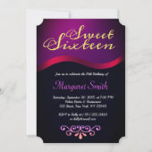 Elegant Royal Lila Sweet 16 Party Einladung (Vorderseite)