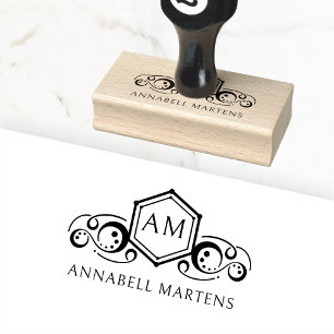 Elegant, royal, monogram gummistempel