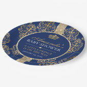 Elegant Royal Prince Baby Shower Pappteller (Schrägansicht)