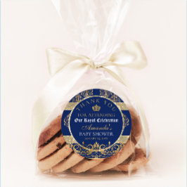 Elegant Royal Prince Baby Shower Runder Aufkleber