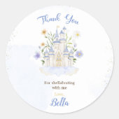 Elegant Royal Princess Castle Birthday Party  Runder Aufkleber (Vorderseite)