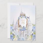 Elegant Royal Princess Light Blue Sweet 16 Einladung (Rückseite)