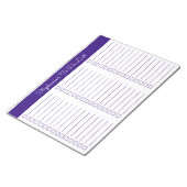Elegant Royal Purple 8.5x11 Three Column Checklist Notizblock (angewinkelt)