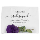 Elegant Royal Purple Rose Posh Bridesmaid Wedding Große Geschenktüte (Vorderseite)