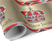 Elegant Royal Red Prince Baby Shower Wrap Geschenkpapier (Rolleneckpunkt)