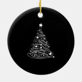 Elegant Royal Schwarz-weiß Merry Christmas Ornamen Keramik Ornament (Hinten)