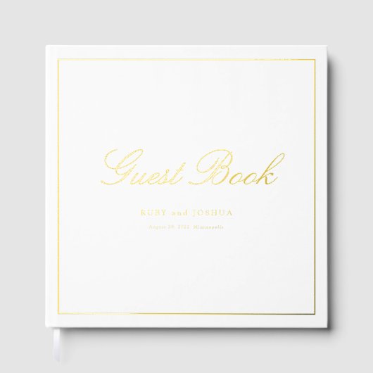 Elegant Royal Scripted Font Wedding Gästebuch (Vorderseite)
