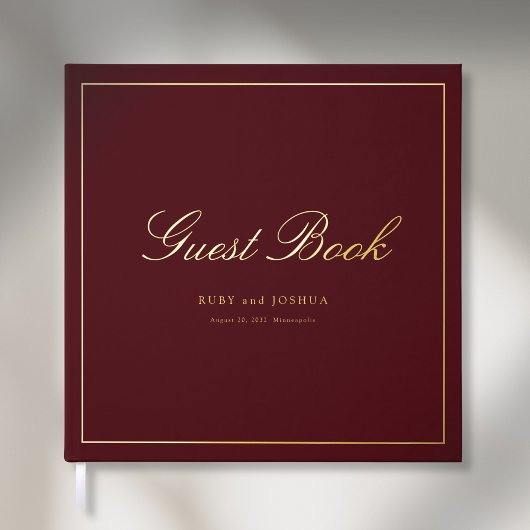 Elegant Royal Scripted Font Wedding Gästebuch