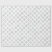 Elegant Royal Silber Fleur De Lis Geschenkpapier (Flach)