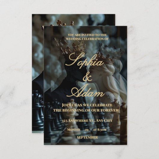 Elegant Royal Wedding Invitation Dankeskarte (Vorne/Hinten)