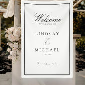 Elegant Royal White & Black Wedding Banner