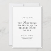 Elegant Royal White & Black Wedding Save The Date (Vorderseite)