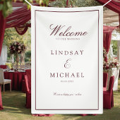 Elegant Royal White & Burgundy Wedding Banner