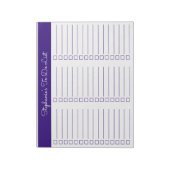 Elegant Royalviolett 8,5x11 Dreispaltige Checklist Notizblock (Rotiert)