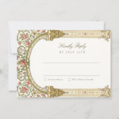 Elegant RSVP Card with Baroque Gold Einladung (Vorderseite)