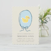 Elegant Rubber Ducky Baby Shower Einladung (Stehend Vorderseite)